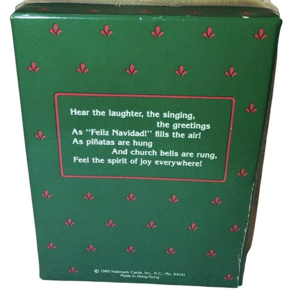 Hallmark 1985 Windows OF The World 1st Series Feliz Navidad‎ 3”Ornament NIB